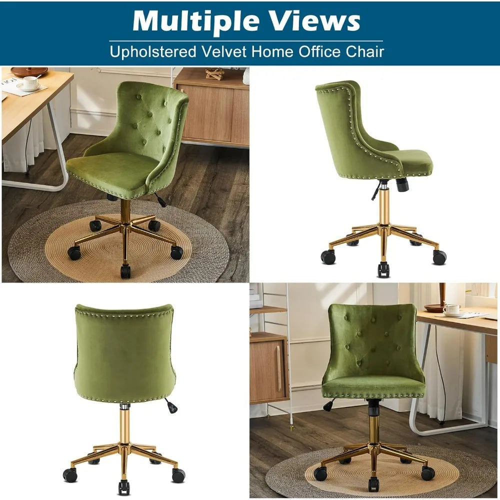 VINGLI Velvet Office Desk Chair Armless Vanity