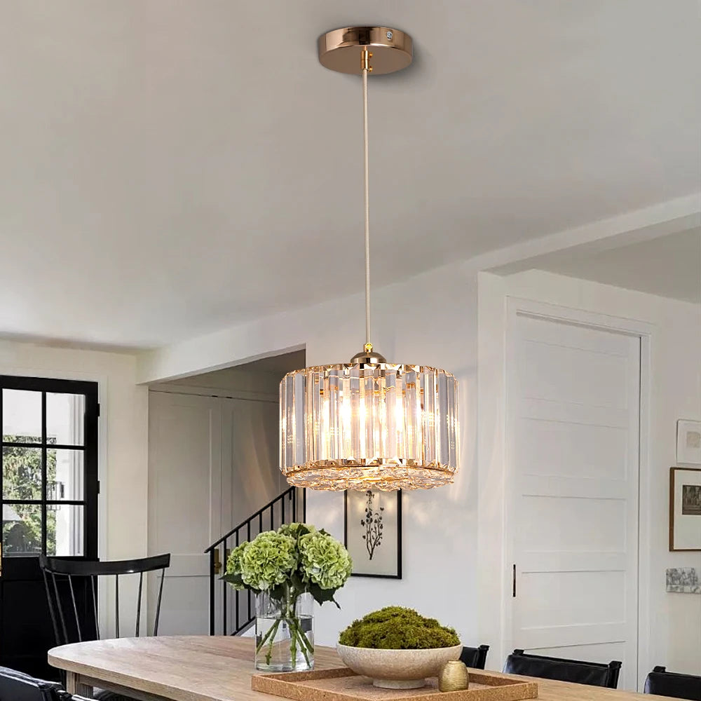 GreeLustr LED Modern Pendant Light Crystal Chandelier Ceiling Lamp