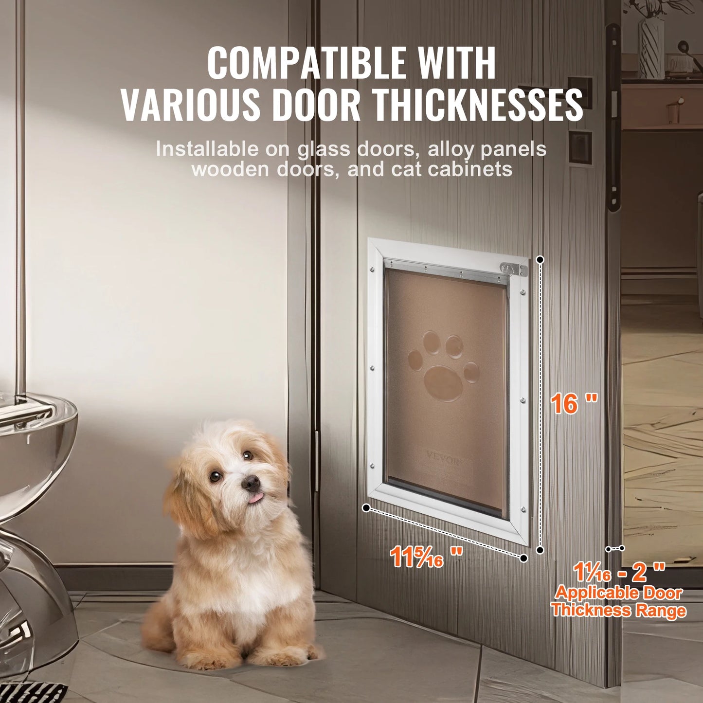 NONEDogDoor Pet Door Aluminum Frame With Lockable Flap