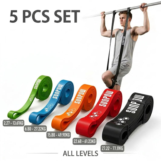 SUNPOW Pull Up Assistance Bands Set of 5 Heavy Duty Resistance Bands