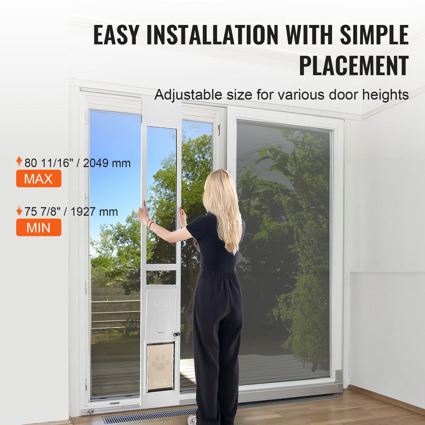 Dog Door Sliding Glass Door Aluminum Frame Tempered Glass
