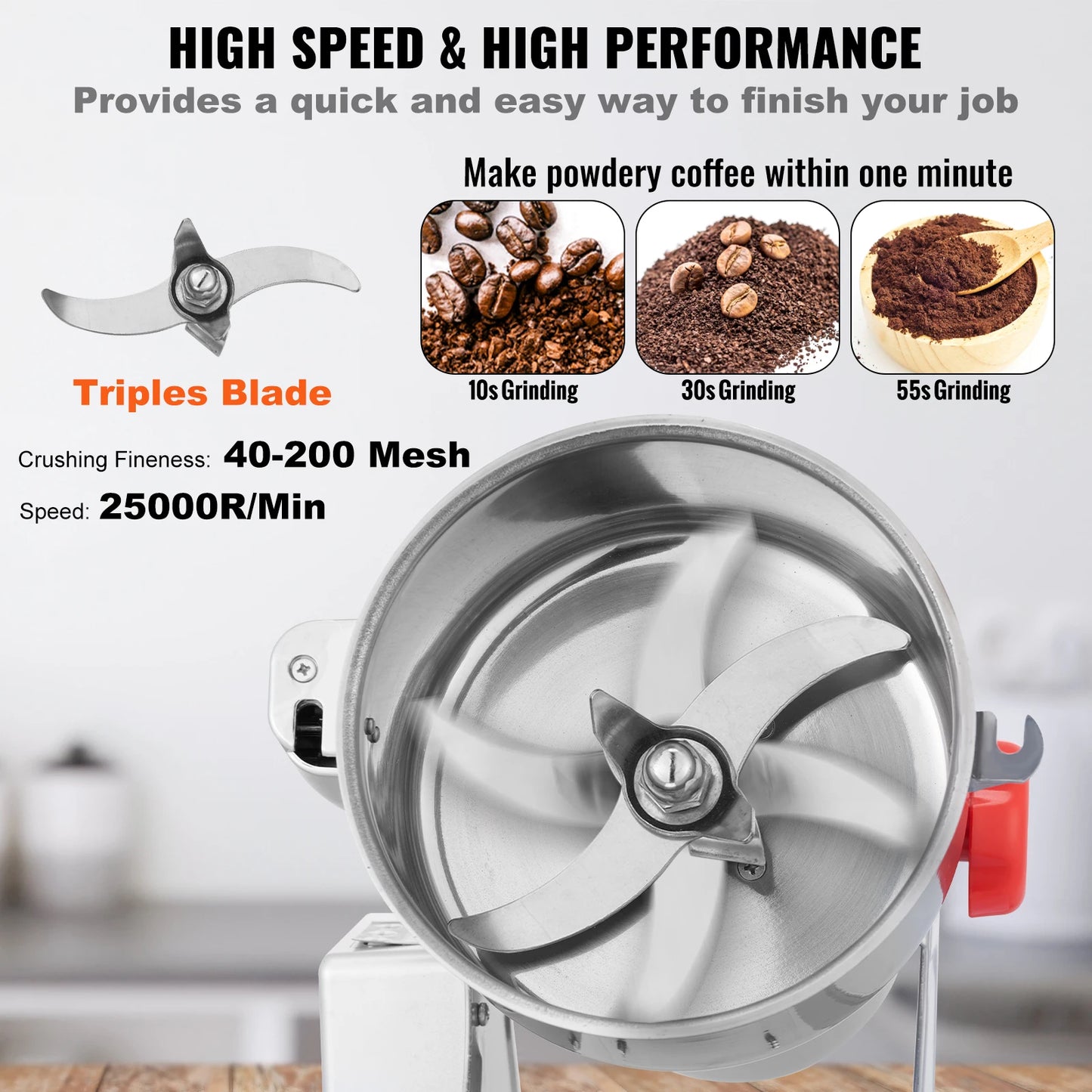 SucceBuy Electric Grain Mill Grinder For Dry Herbs And Spices