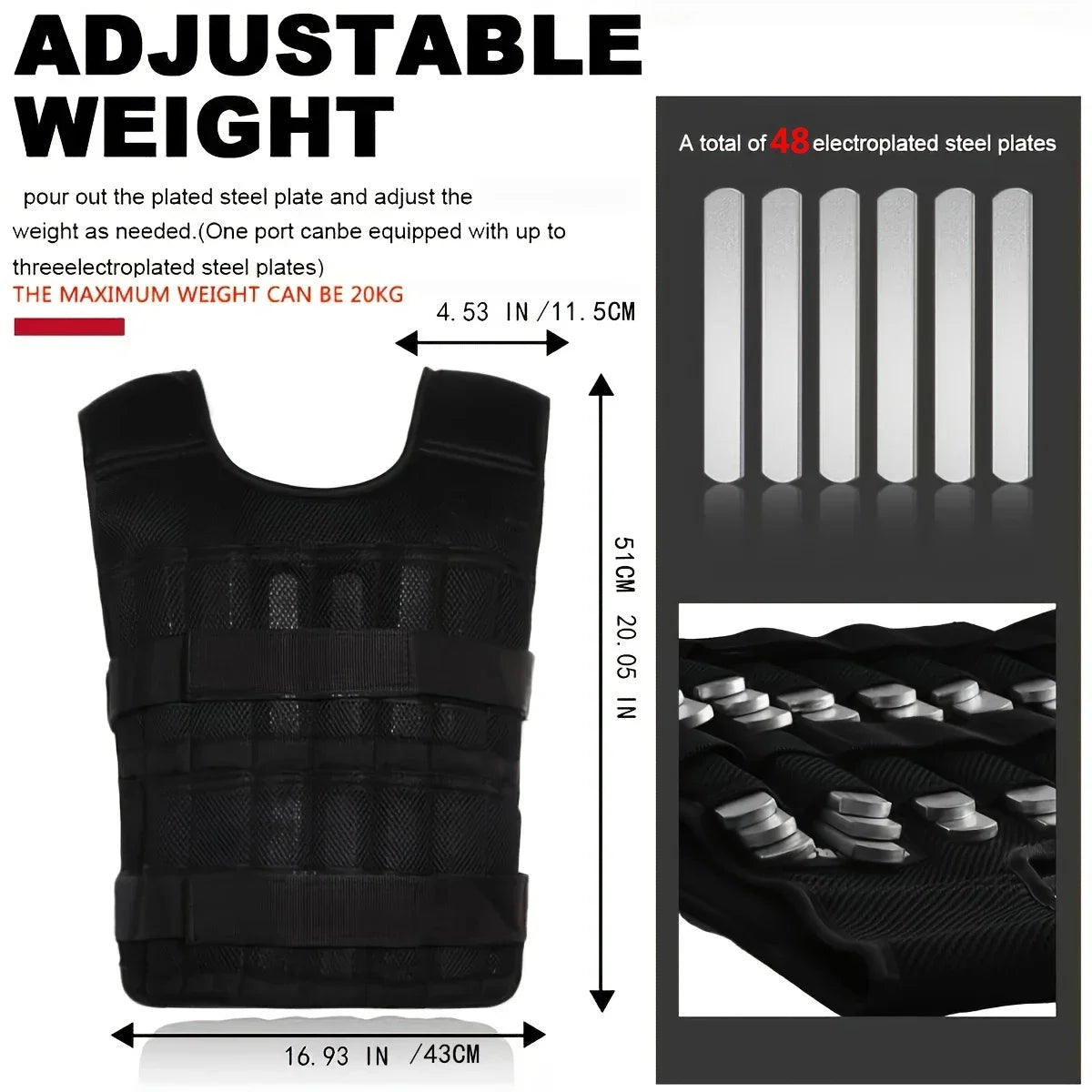 Adjustable Weight Vest And Ankle Wrist Weights Workout Set
