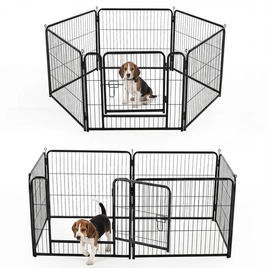JHK Foldable Metal Dog Playpen Durable Indoor Outdoor