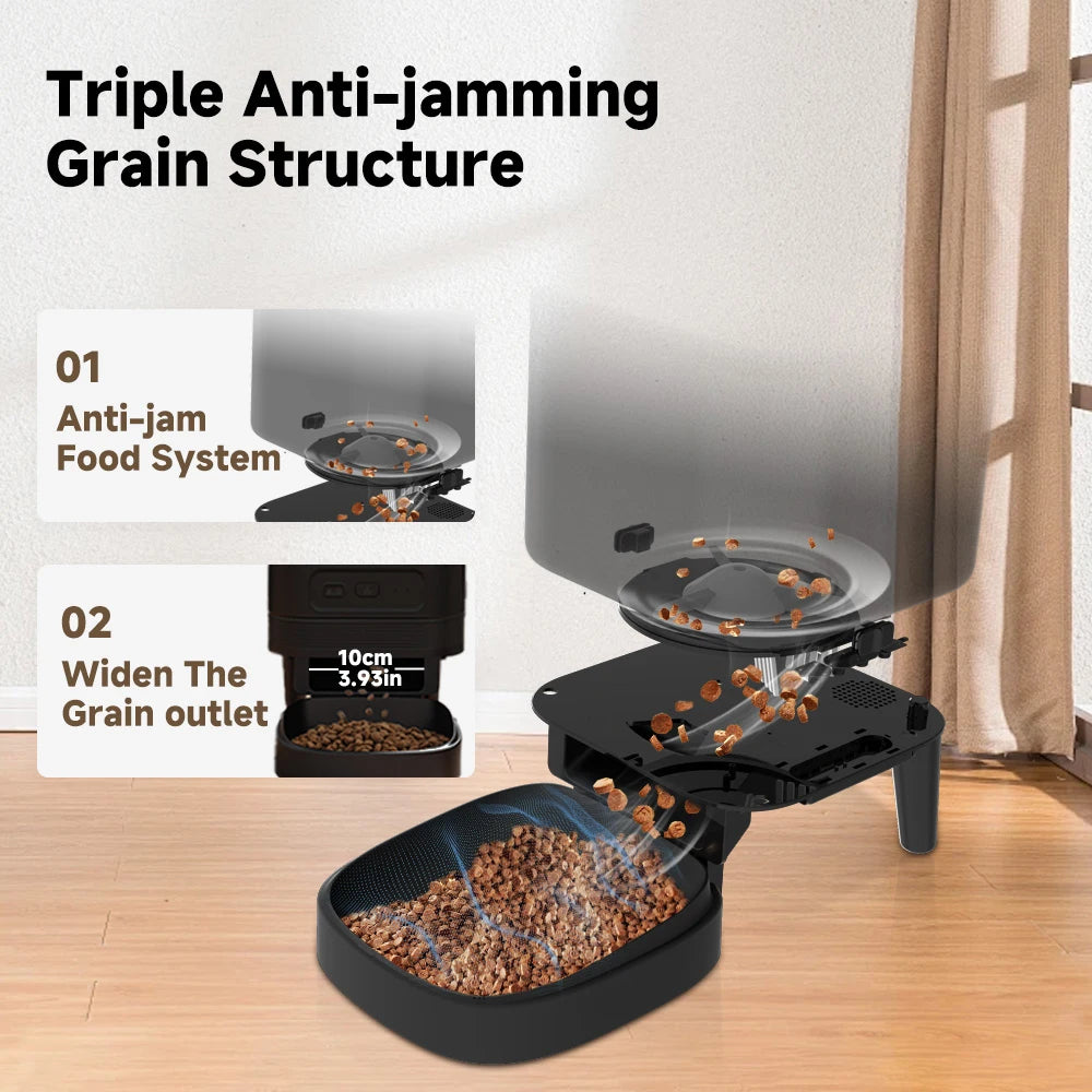 Nityers Automatic Cat Feeder With HD Camera 2.4G WiFi Night Vision Tuya APP