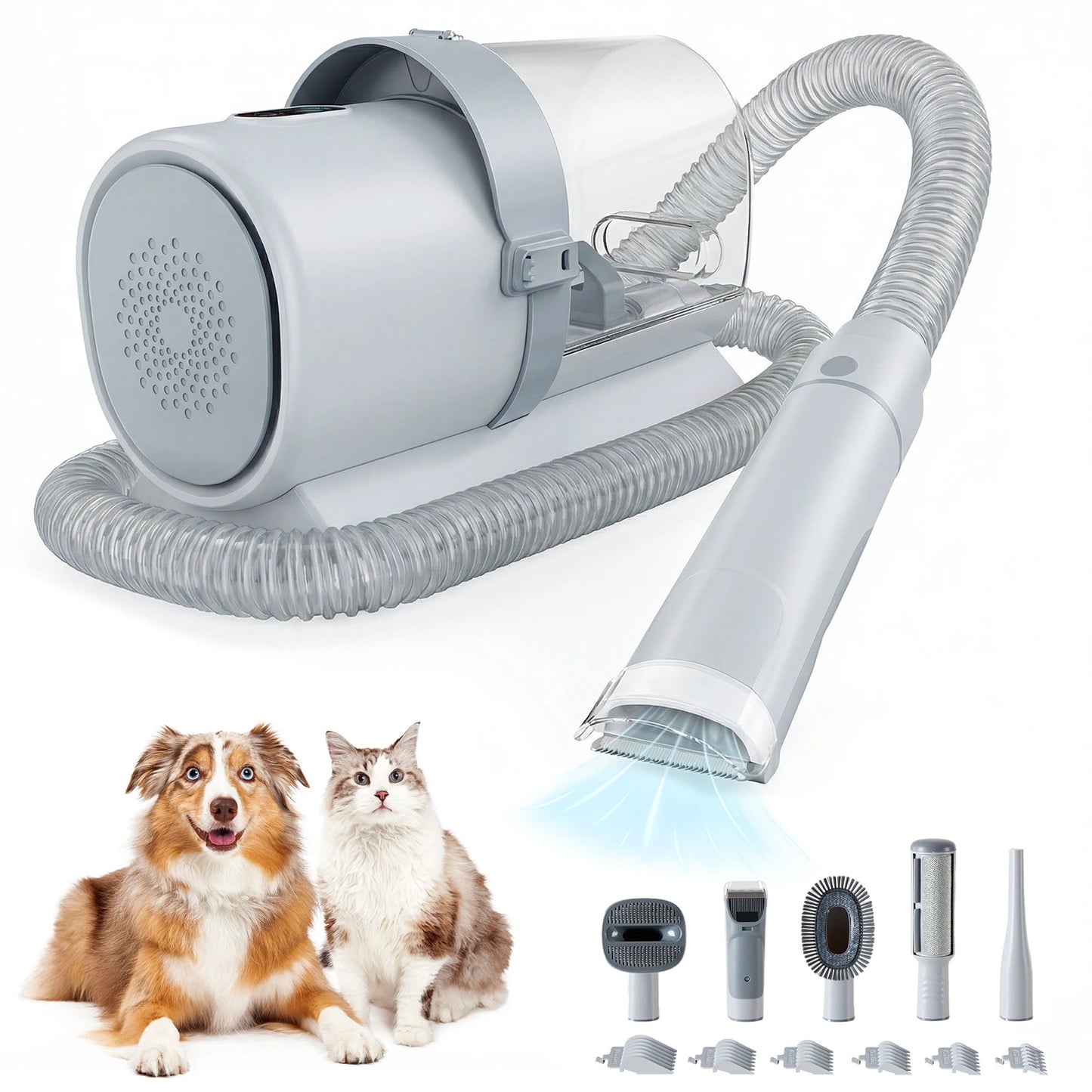2.5L Pet Grooming Vacuum Kit With Cordless Low Noise Clippers For Cats
