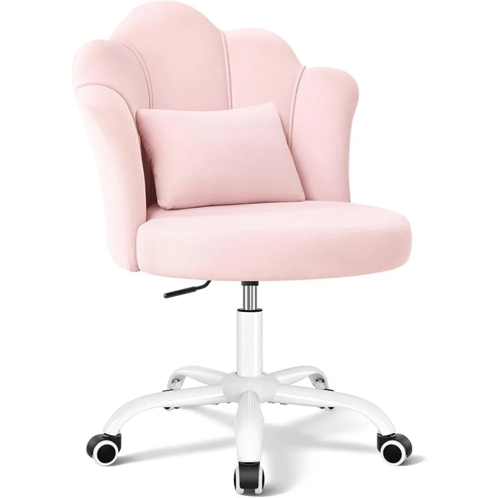 Petal Vanity Chair With Wheels Adjustable Swivel Makeup Chair