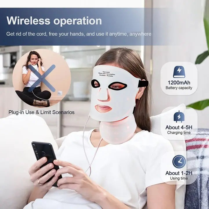 Foreverlily Silicone LED Mask For Face And Neck LED Therapy