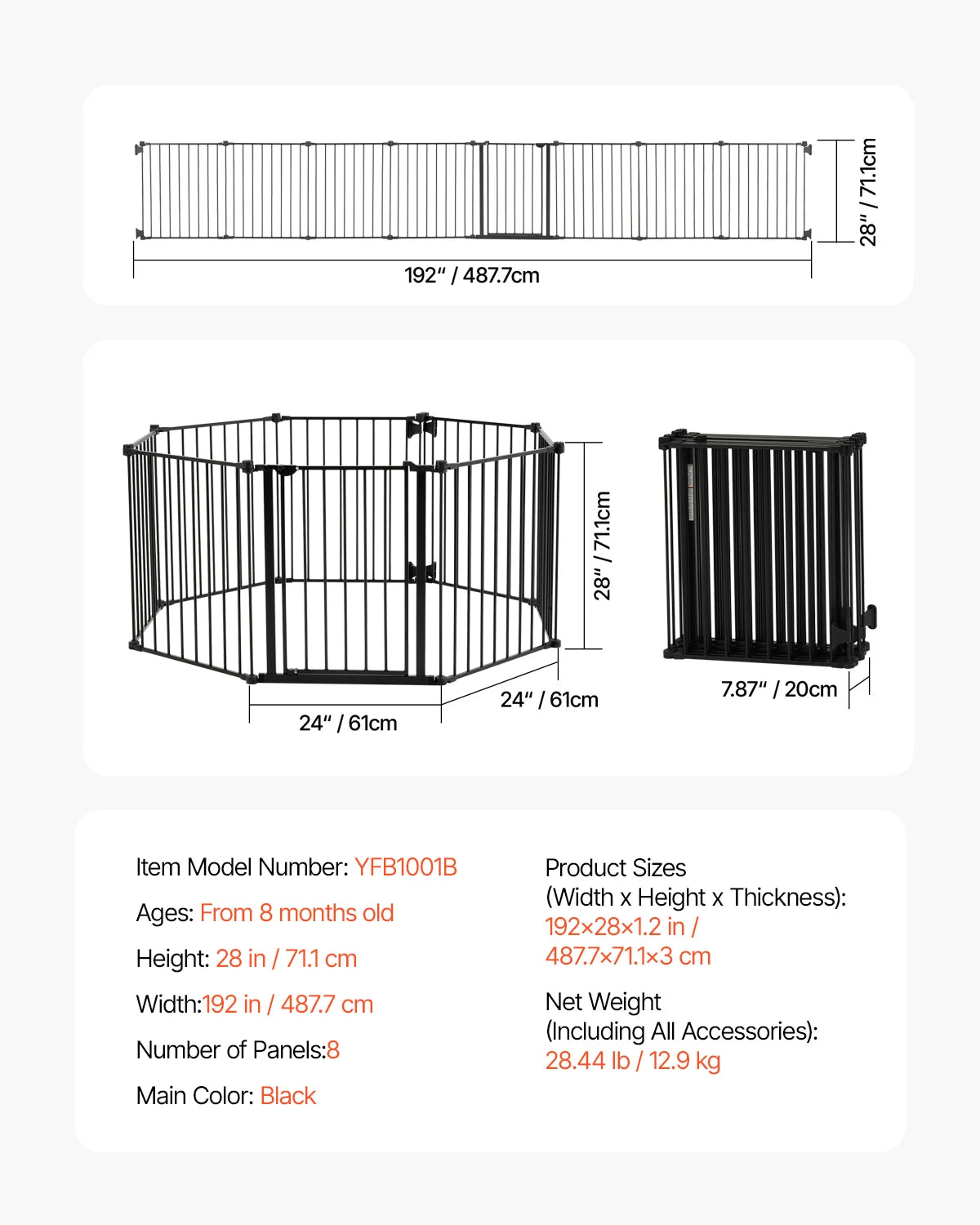 SucceBuy Baby Gate Pressure Mount Walk Through For Home Doorways