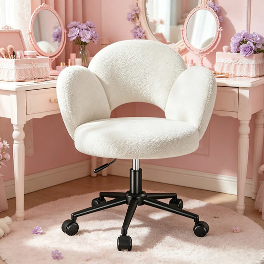 EnHomee Petal Vanity Chair Height Adjustable Desk Chair With Wheels