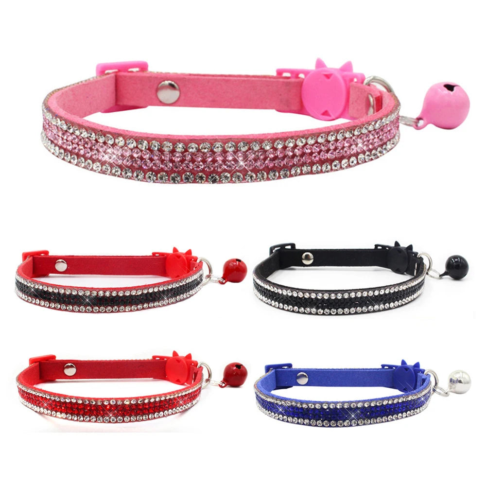 Cat Collar Rhinestone Breakaway Quick Release Safe Kitten