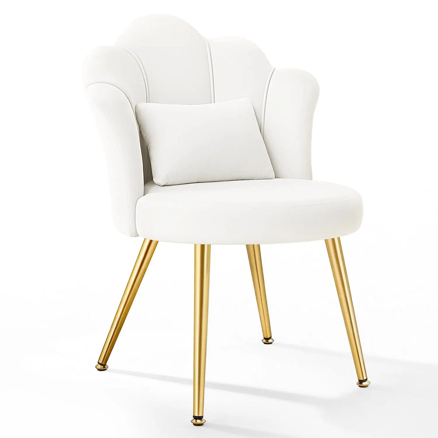 Petal Vanity Chair With Flower Backrest And Golden Metal Legs