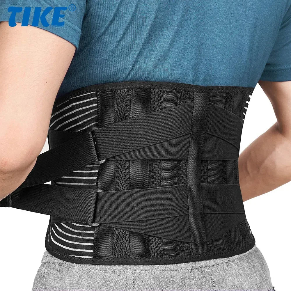 Lumbar Back Brace With 6 Stays Breathable Orthopedic Support Pain Relief