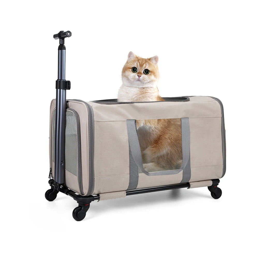 Cat Trolley For 2 Cats With Wheels And Safety Belts