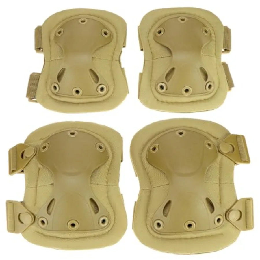 Knee And Elbow Protective Pads Set For Outdoor Paintball Skateboarding