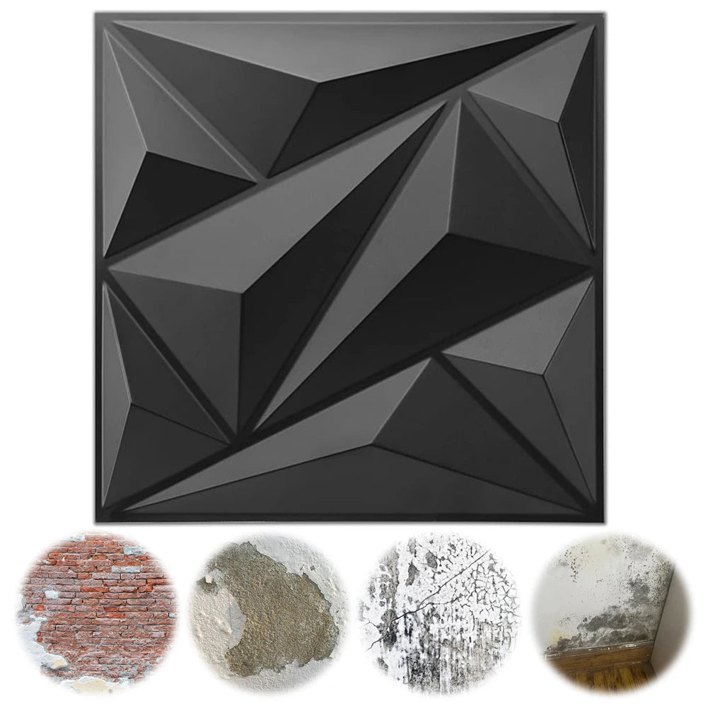 3D Diamond Wall Panels Self Adhesive PVC Tiles For Walls