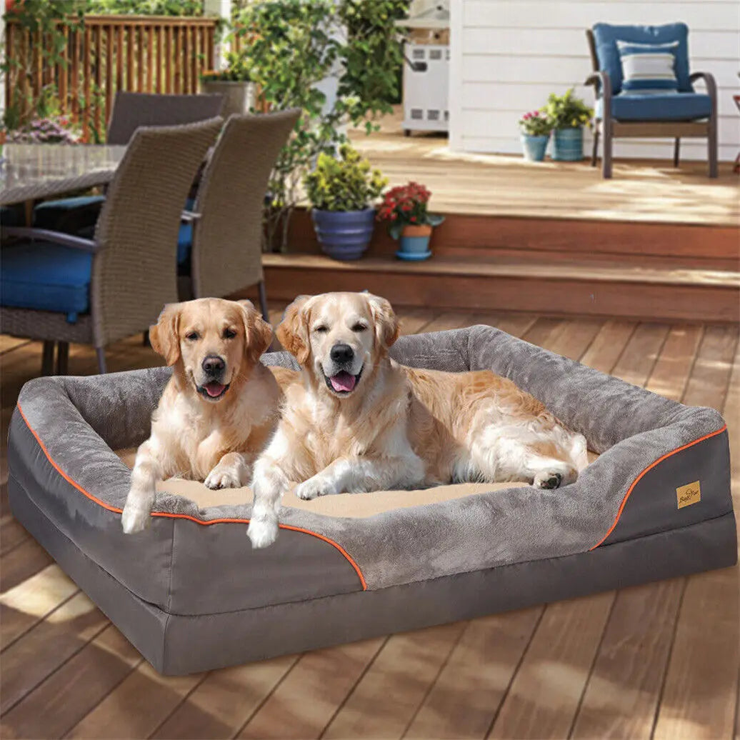 BINGOPAW Orthopedic Memory Foam Dog Bed Bolstered Couch Waterproof