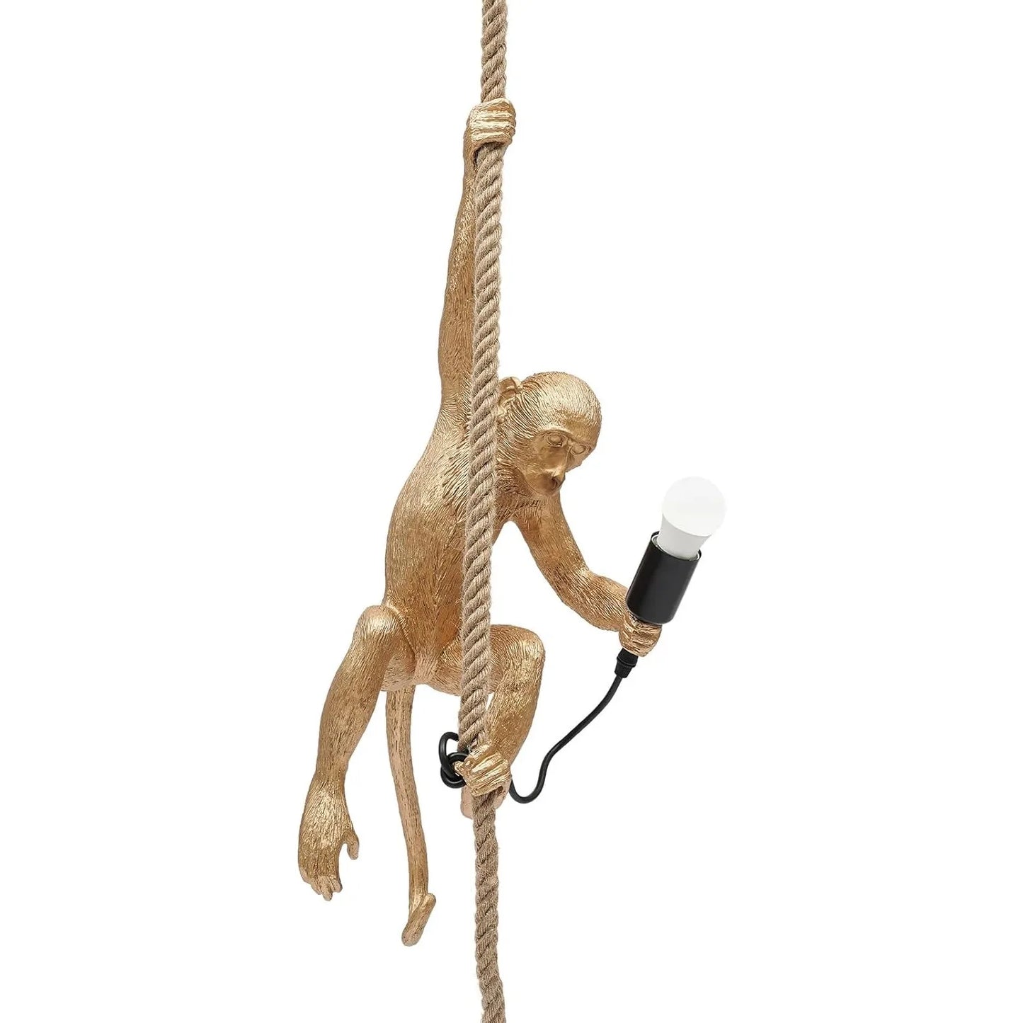 Vintage Monkey Pendant Light Resin Hemp Rope Ceiling Lamp E26