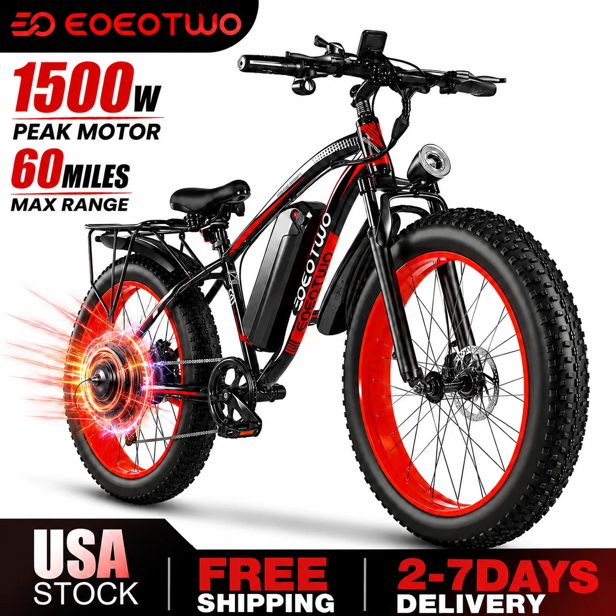 EOEOTWO E01 Fat Tire Electric Bike For Adults All Terrain