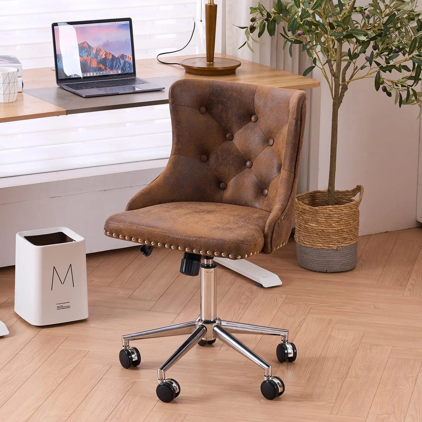 VINGLI Velvet Office Desk Chair Armless Vanity
