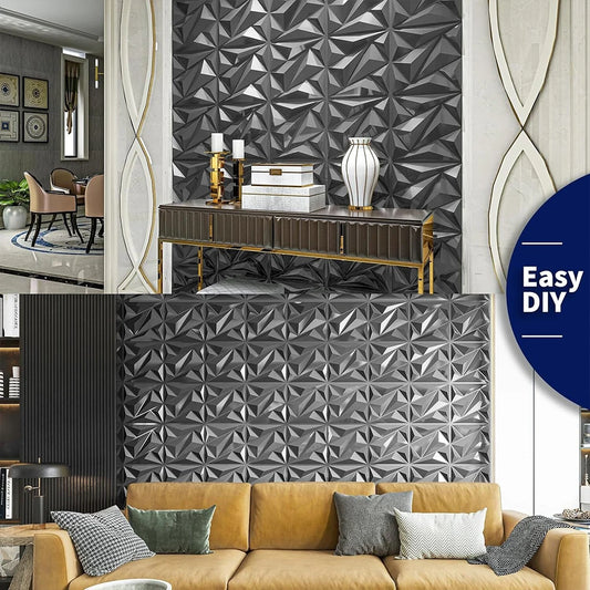 3D Diamond Wall Panels Self Adhesive PVC Tiles For Walls