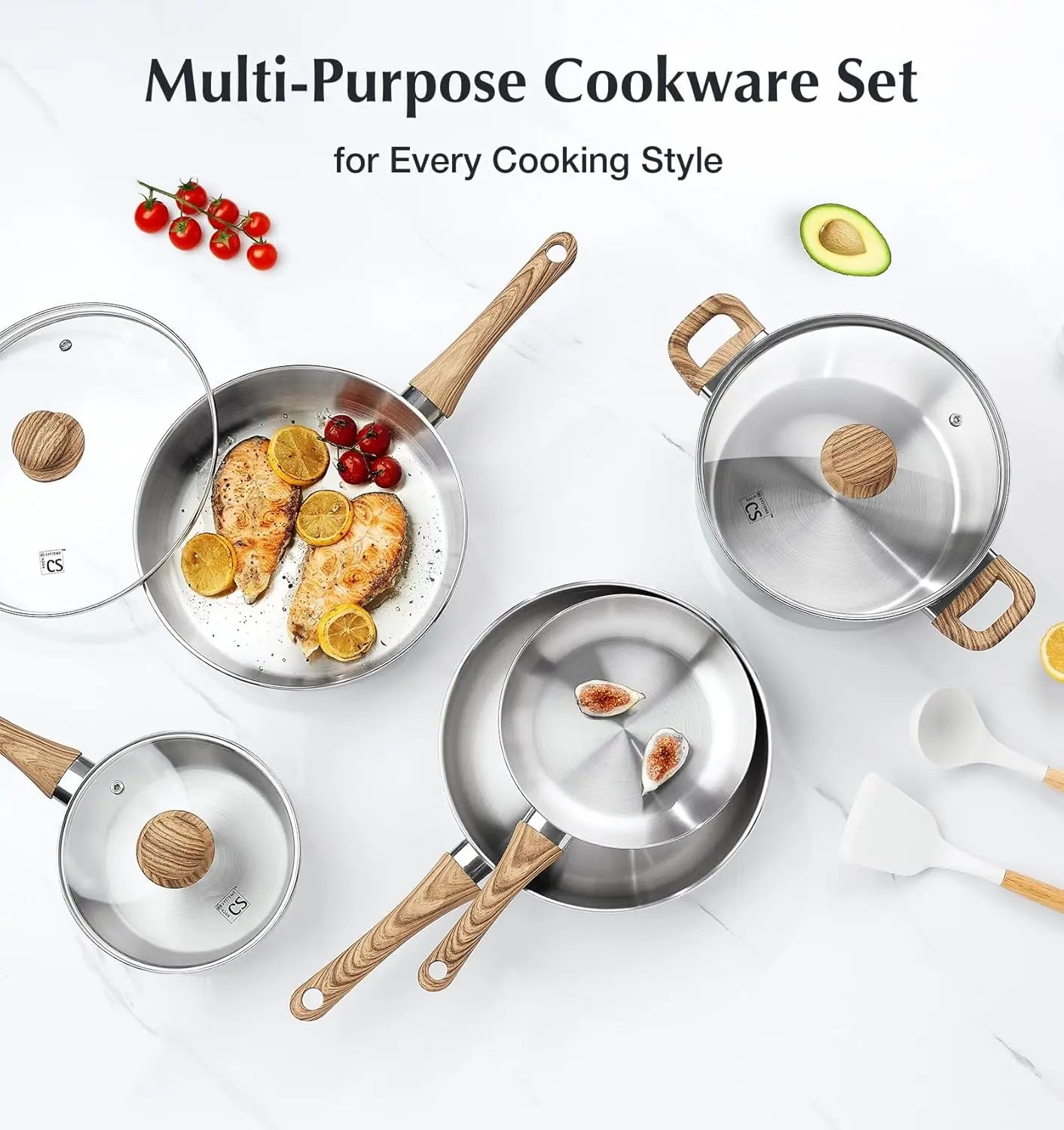 Stainless Steel Cookware Set 18 10 With Cool Touch Handles