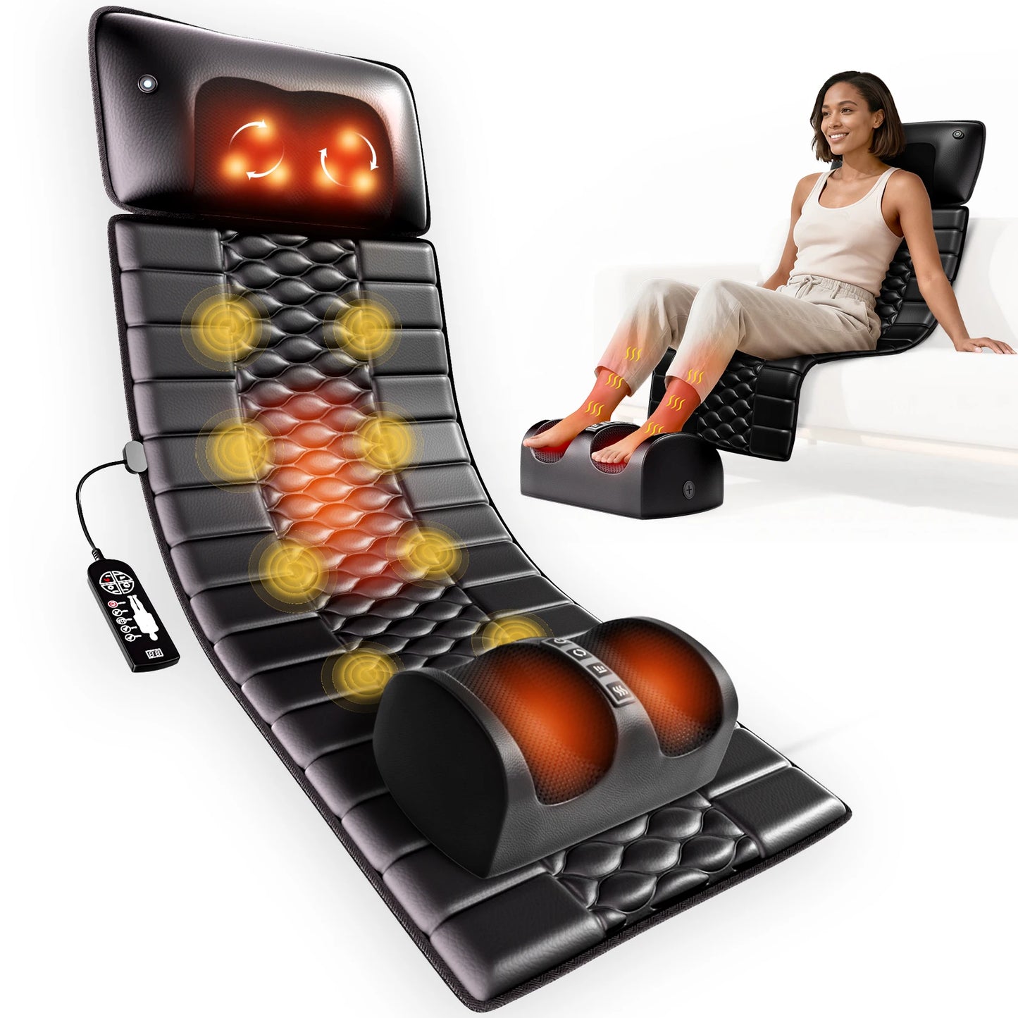 HIMOUTA Shiatsu Full Body Massage Mat With Detachable Pad