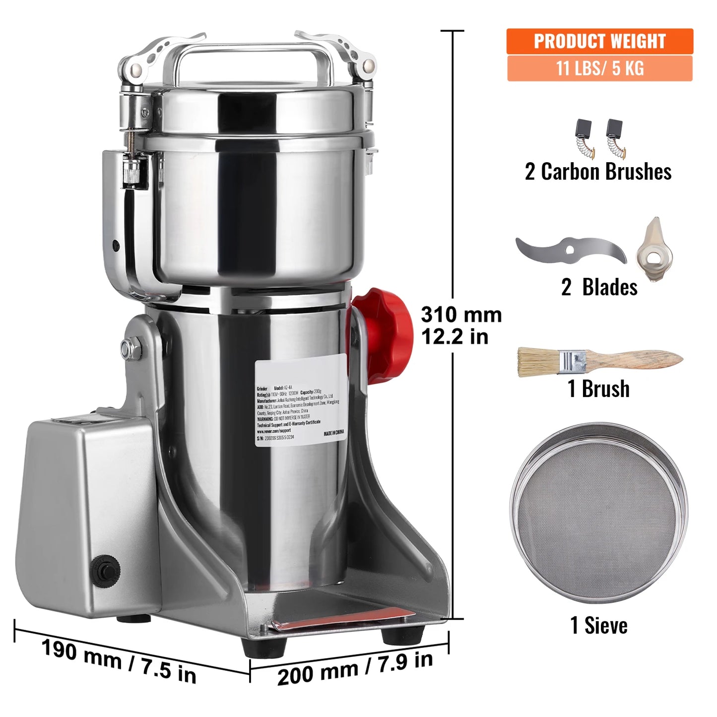 SucceBuy Electric Grain Mill Grinder For Dry Herbs And Spices