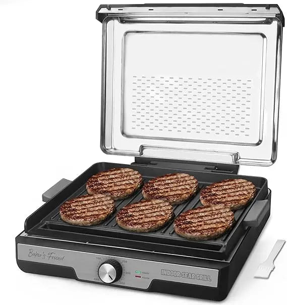 Baker's Friend Smokeless Indoor Electric Grill With Removable Plates