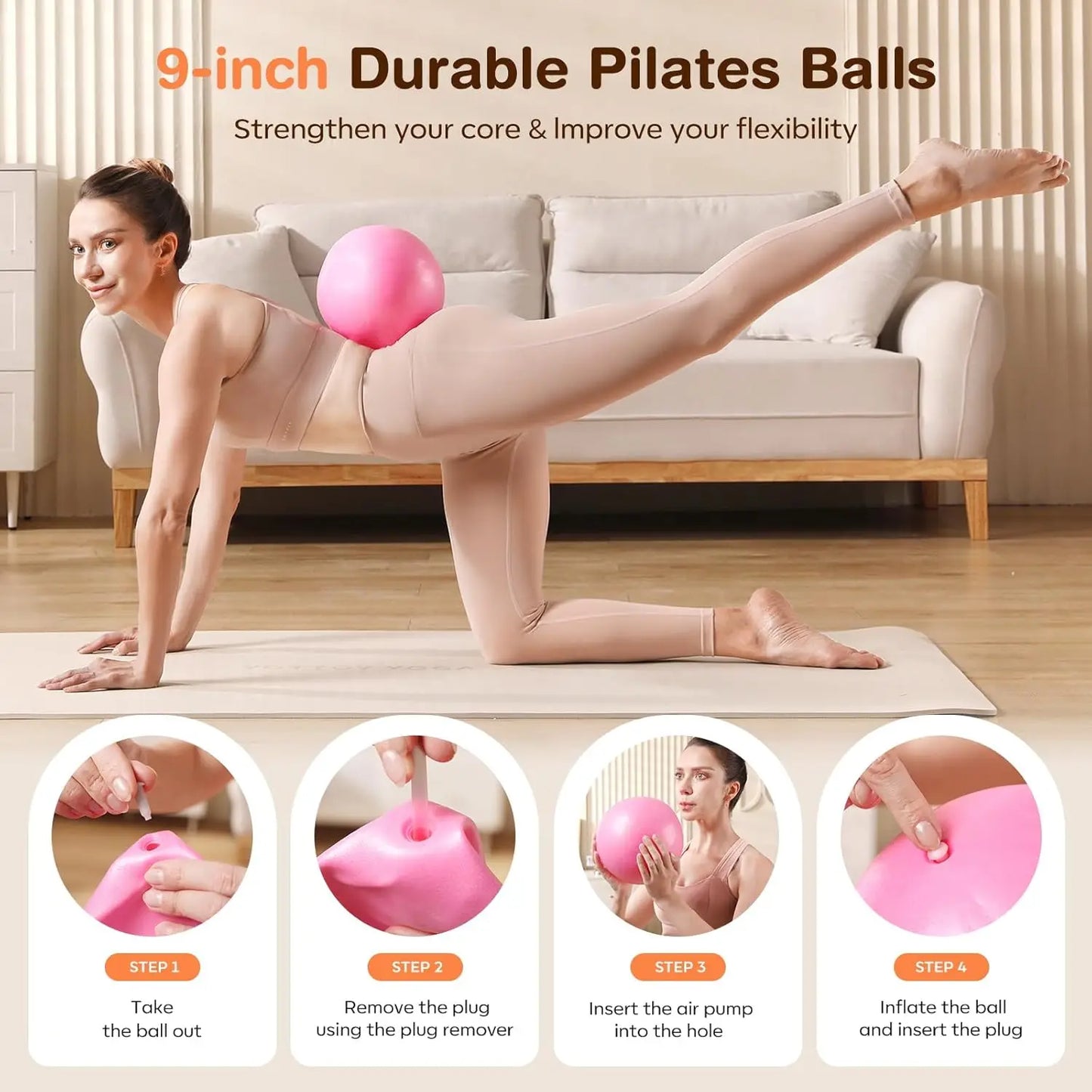 Home Pilates Kit for Women with Ring Ball and Bands