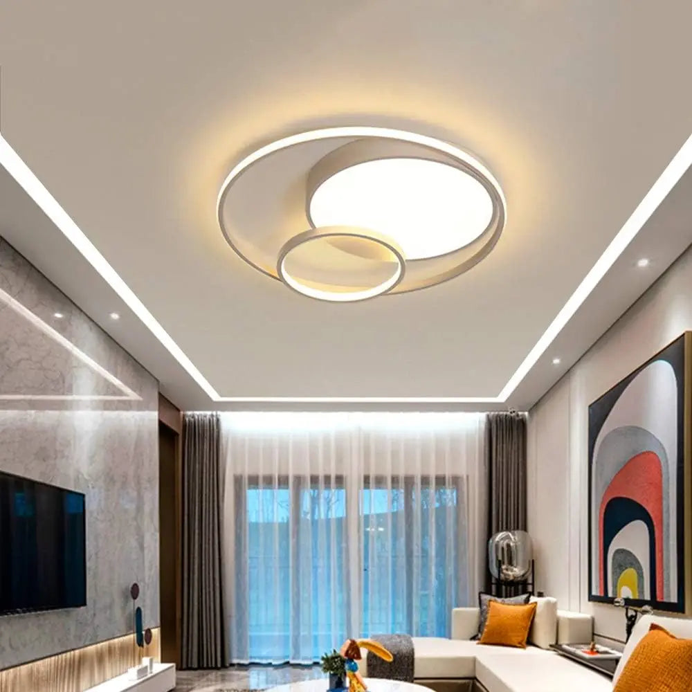 3 Rings LED Flush Mount Ceiling Light Round Chandelier Living Room