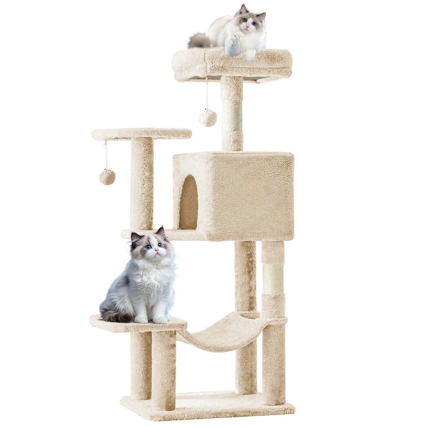 MCQ Cat Tree Tower Four Tier With Natural Sisal Posts